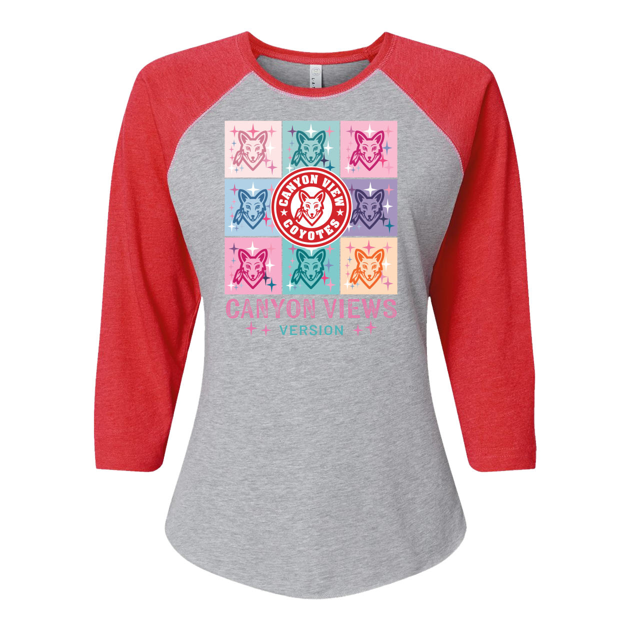 CT COYOTE NATION WOMEN'S BASEBALL FINE JERSEY THREE-QUARTER SLEEVE TEE