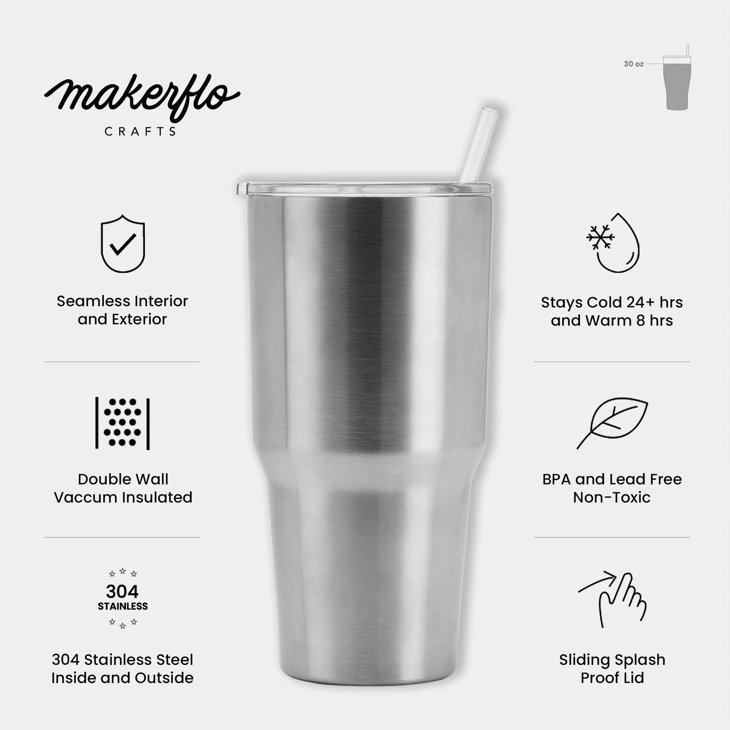 CANYONVIEW 30oz Stainless Steel Tumbler