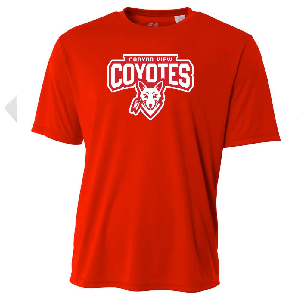 Canyon View Coyotes Youth Short Sleeve Performance Tee - Banner Design