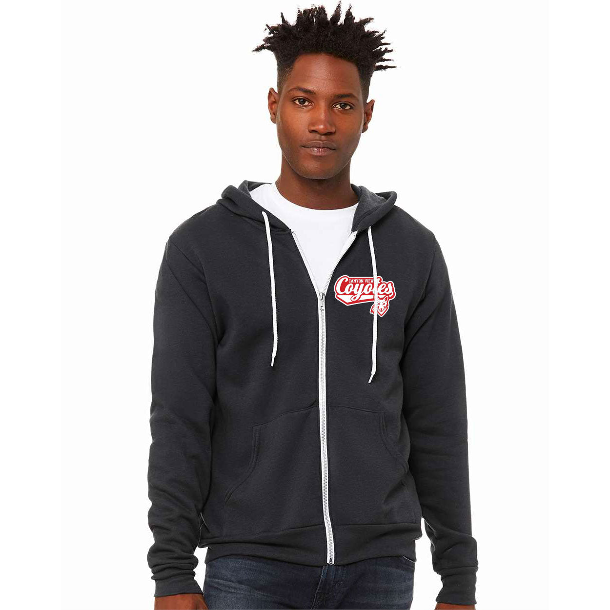 CANYON VIEW COYOTE DESIGN BELLA+CANVAS ® UNISEX SPONGE FLEECE FULL-ZIP HOODIE