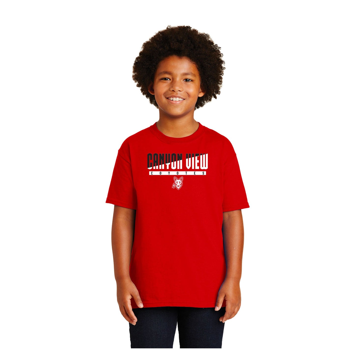 CANYON VIEW STACKED DESIGN YOUTH 100% US COTTON T-SHIRT