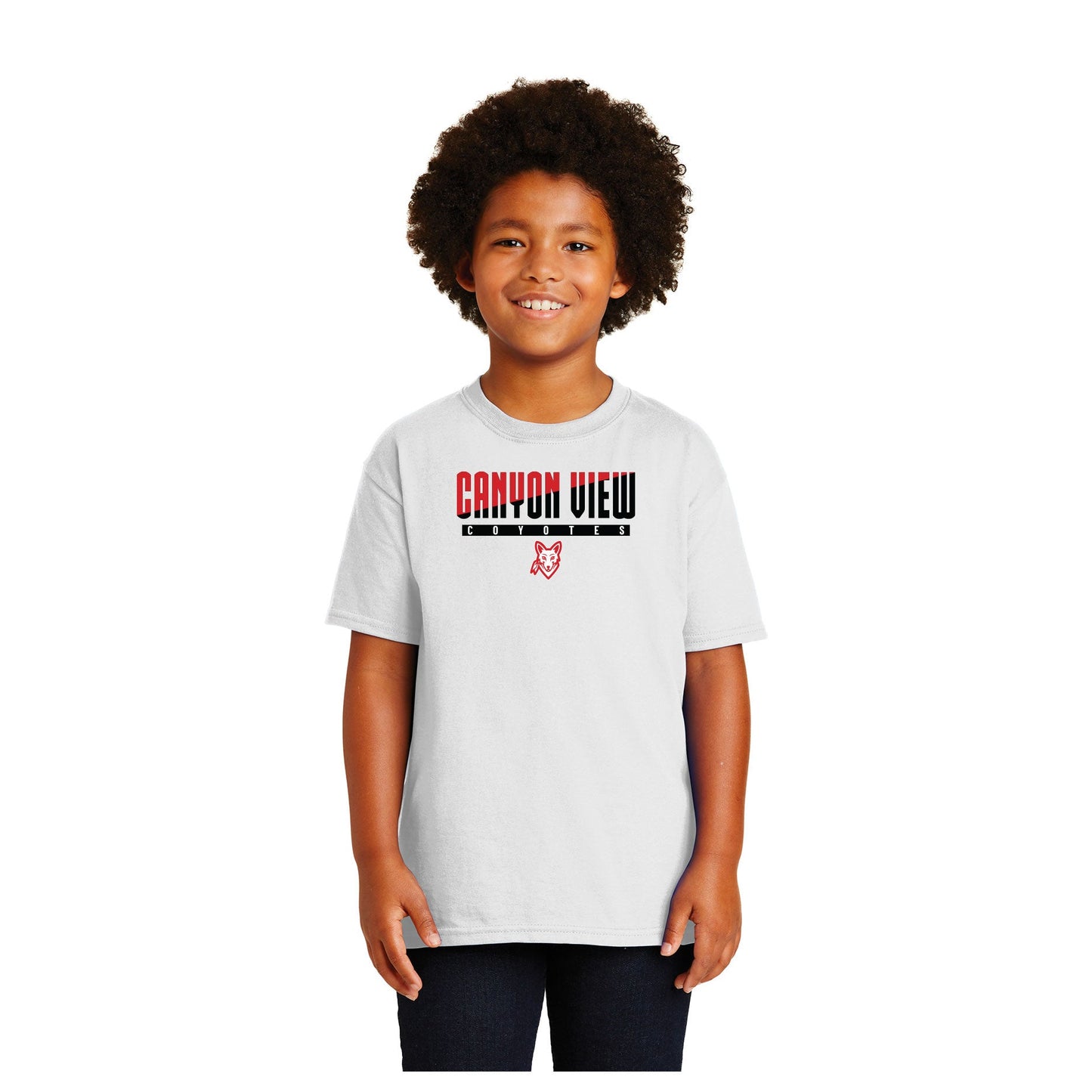CANYON VIEW STACKED DESIGN YOUTH 100% US COTTON T-SHIRT