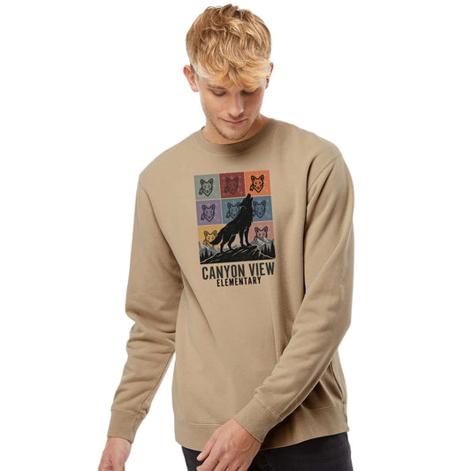CV COYOTE NATION MIDWEIGHT PIGMENT-DYED CREWNECK SWEATSHIRT