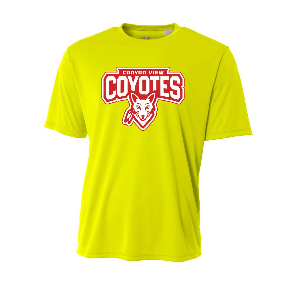 Canyon View Coyotes Youth Short Sleeve Performance Tee - Banner Design