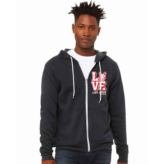 CANYON VIEW LOVE DESIGN BELLA+CANVAS ® UNISEX SPONGE FLEECE FULL-ZIP HOODIE