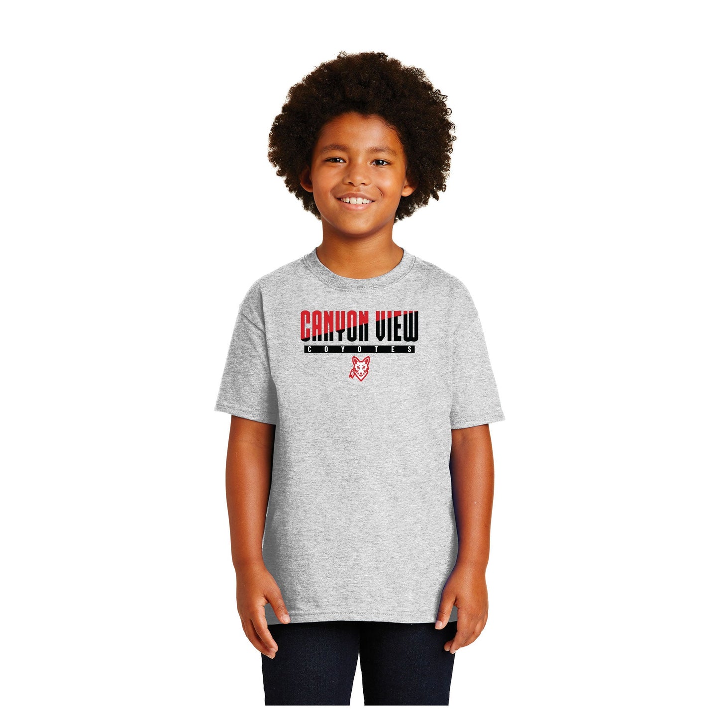 CANYON VIEW STACKED DESIGN YOUTH 100% US COTTON T-SHIRT