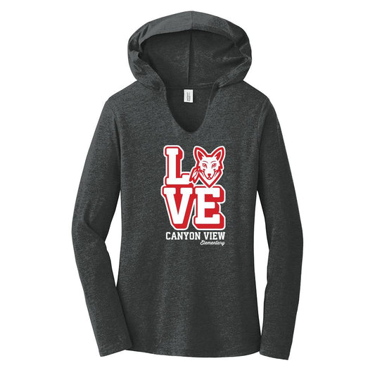 Canyon View Coyotes Women's Hooded Long Sleeve Tee